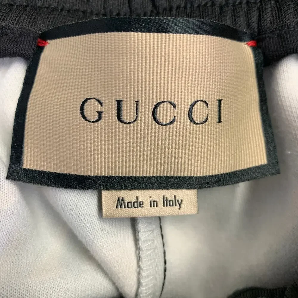 GUCCI x GEORGE KENNETH SCOTT Size S Black Beige Monogram Joggers Casual Pants
